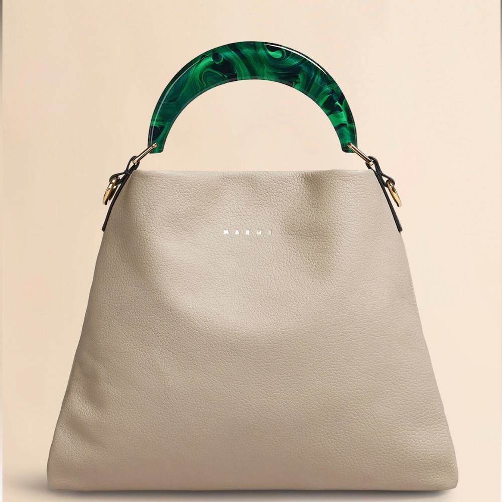 Marni Venice Small Bag in beige leather. NWT